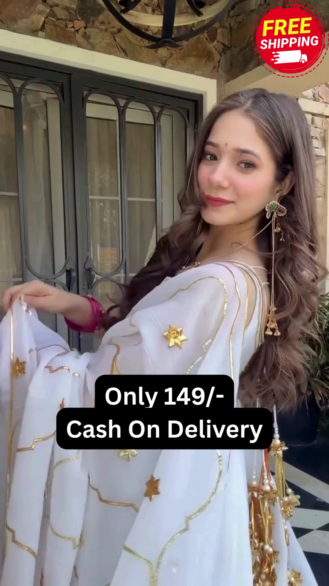 White Designer Anarkali Suit