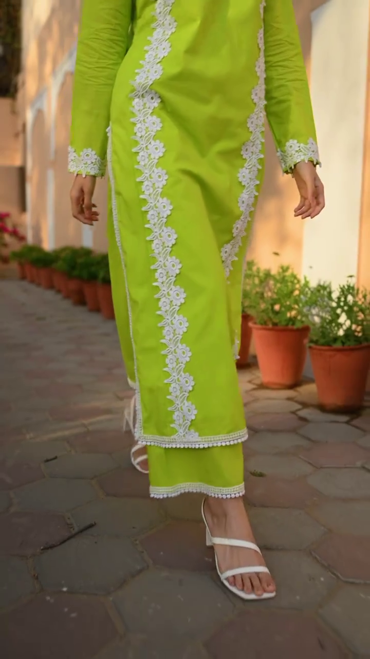 Lime Green Lace Suit
