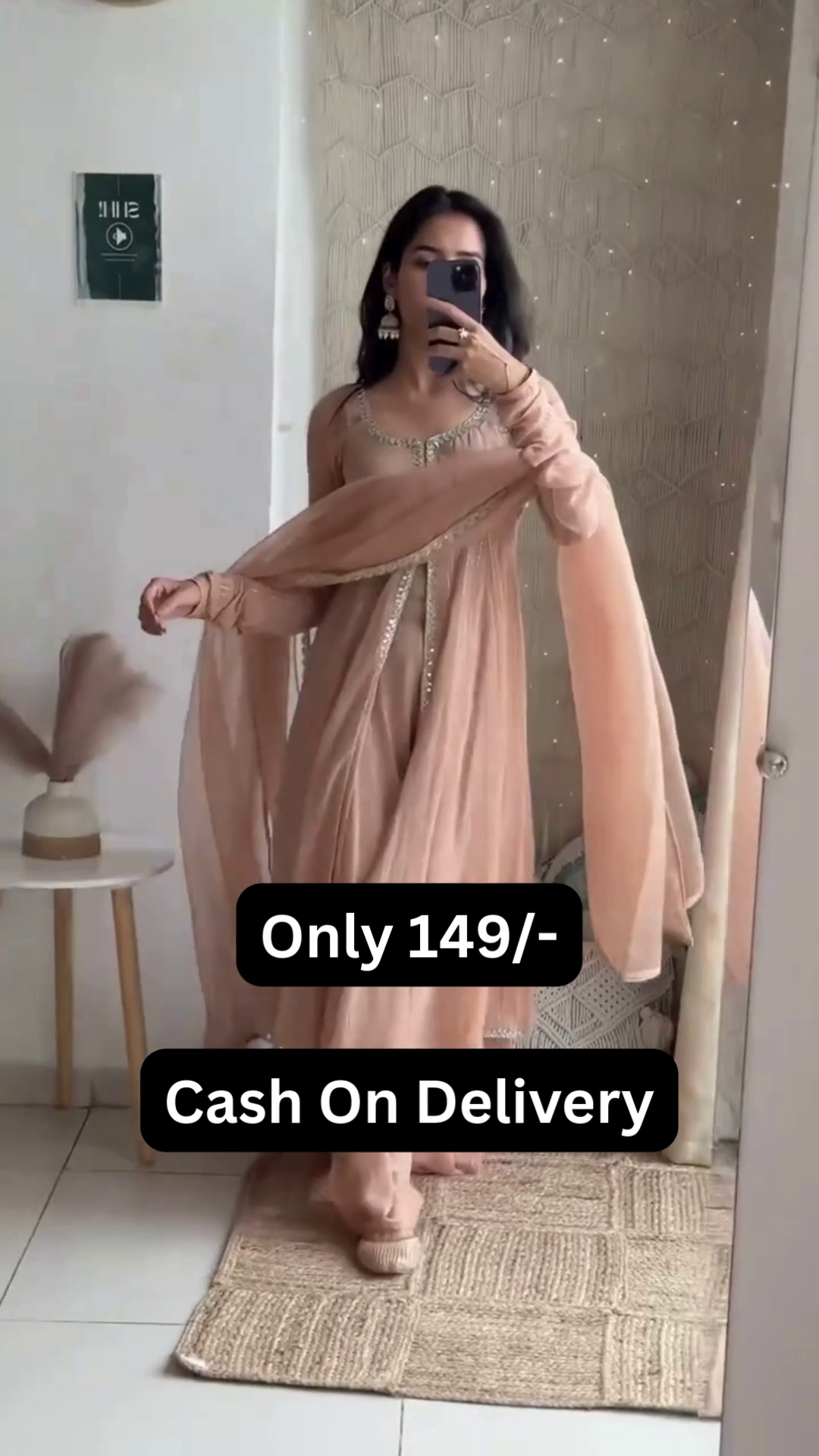 Elegant Peach Anarkali Suit