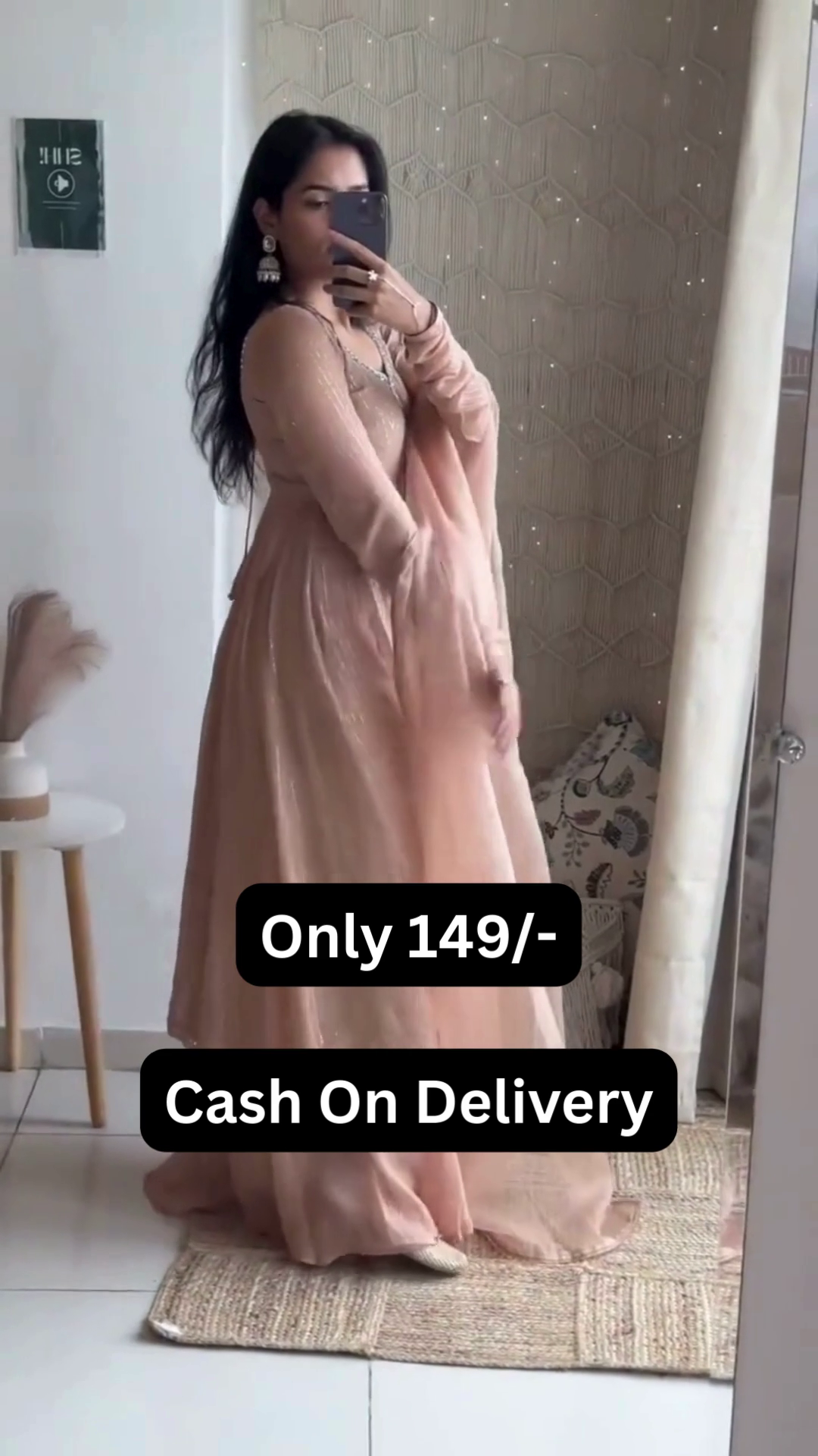 Elegant Peach Anarkali Suit