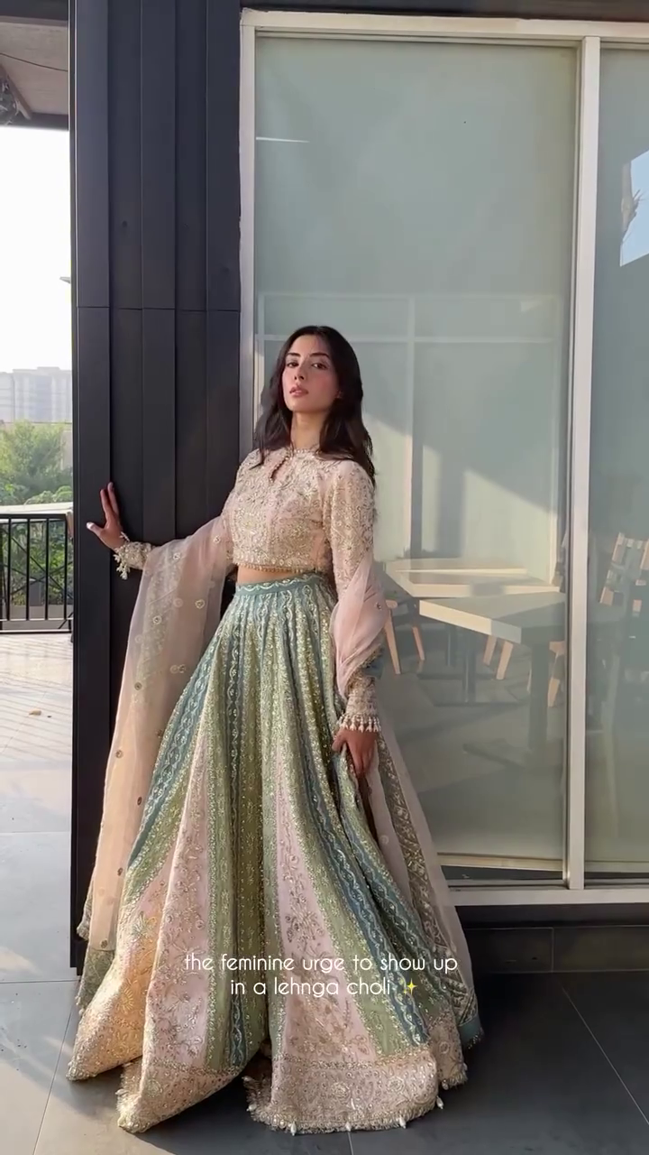 Pastel Embroidered Lehenga Choli