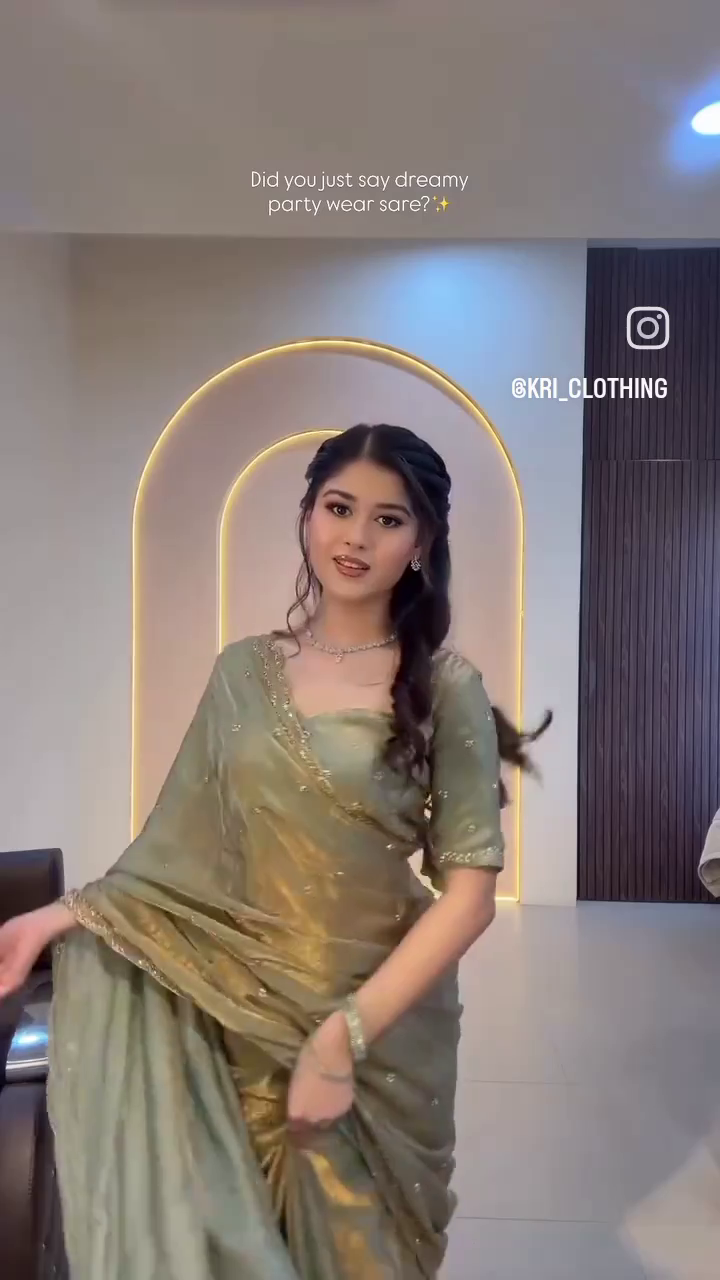 Elegant Sage Party Saree