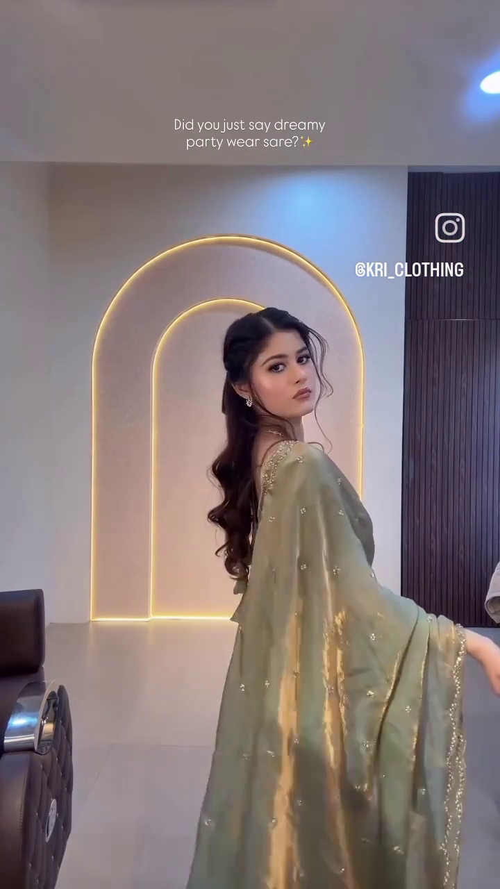 Elegant Sage Party Saree