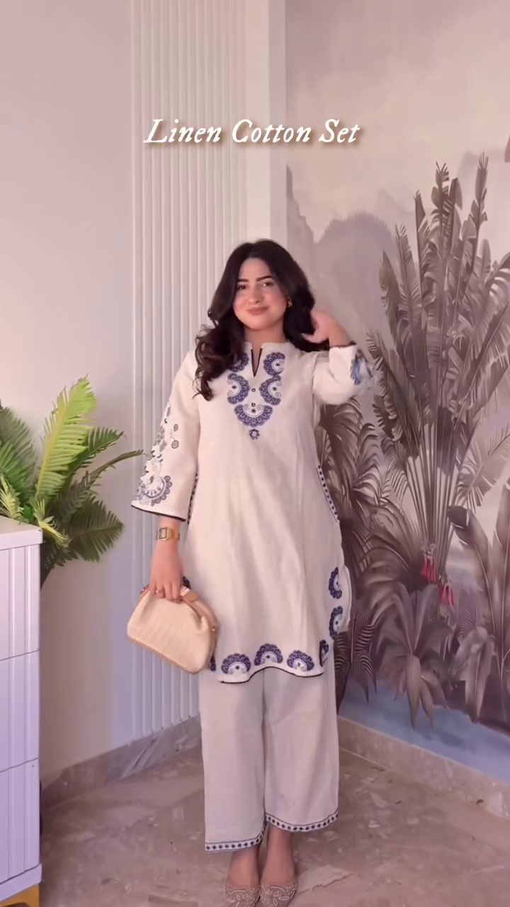 Premium Embroidered Cotton Suit