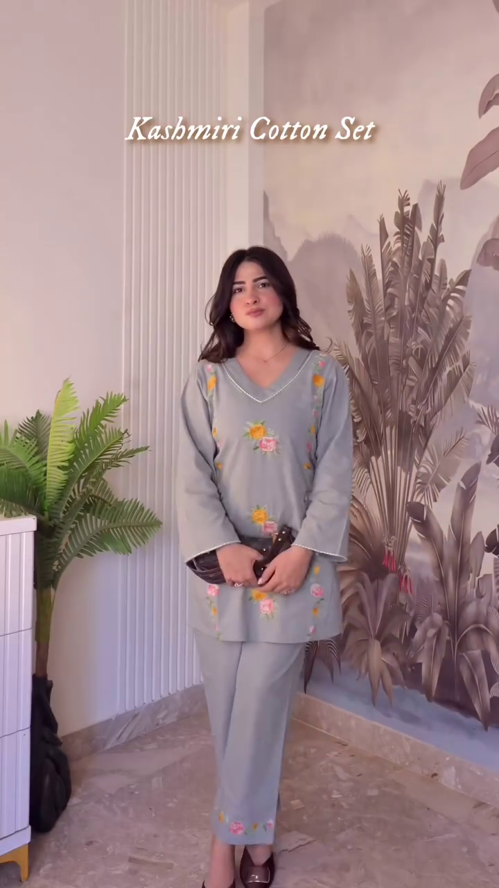 Premium Embroidered Cotton Suit