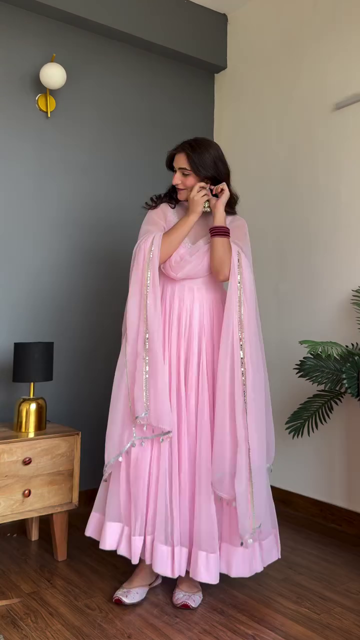 Ethnic Flow Anarkali Set with Elegant Dupatta