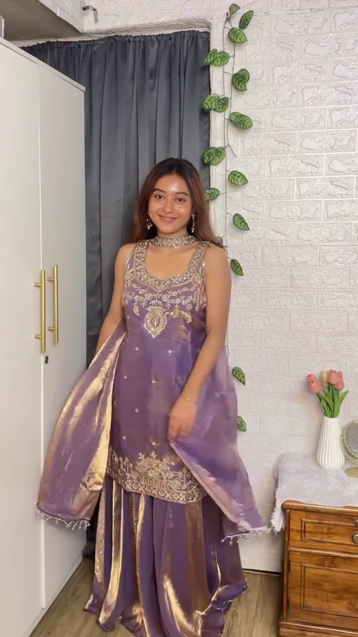 Embroidered Ethnic Suit Set with Elegant Dupatta